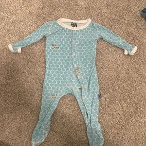 Kickee Pants. Printed footie with snaps